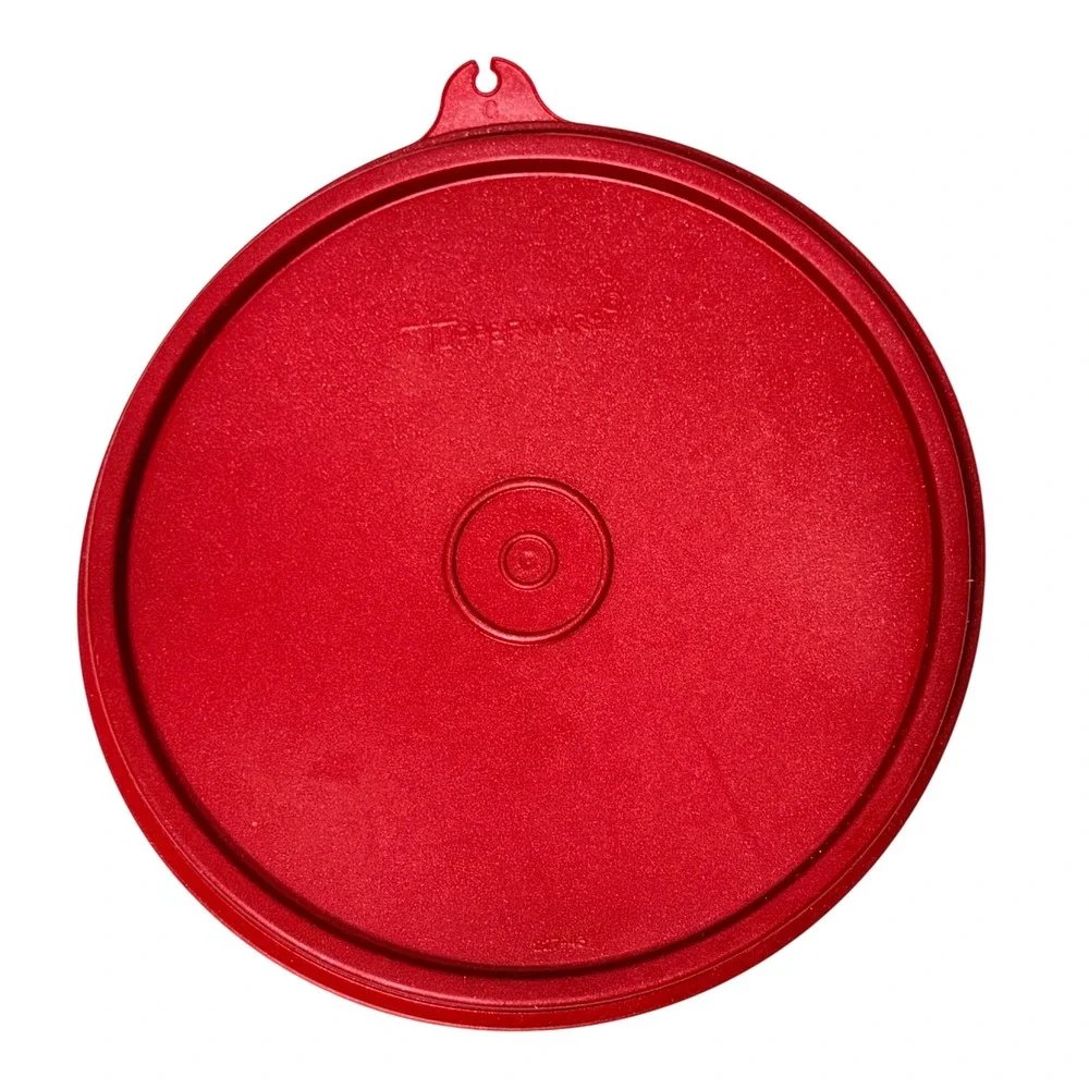 Tupperware Red Replacement Lid 227-43 Size C Round 6.5 Inch Made in USA *